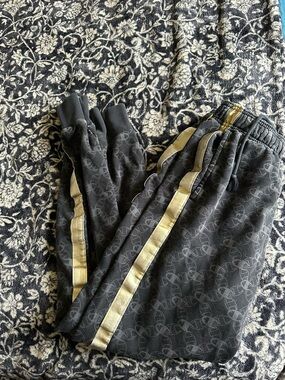 Champion Black Fleece Joggers with Subtle Logo Print
